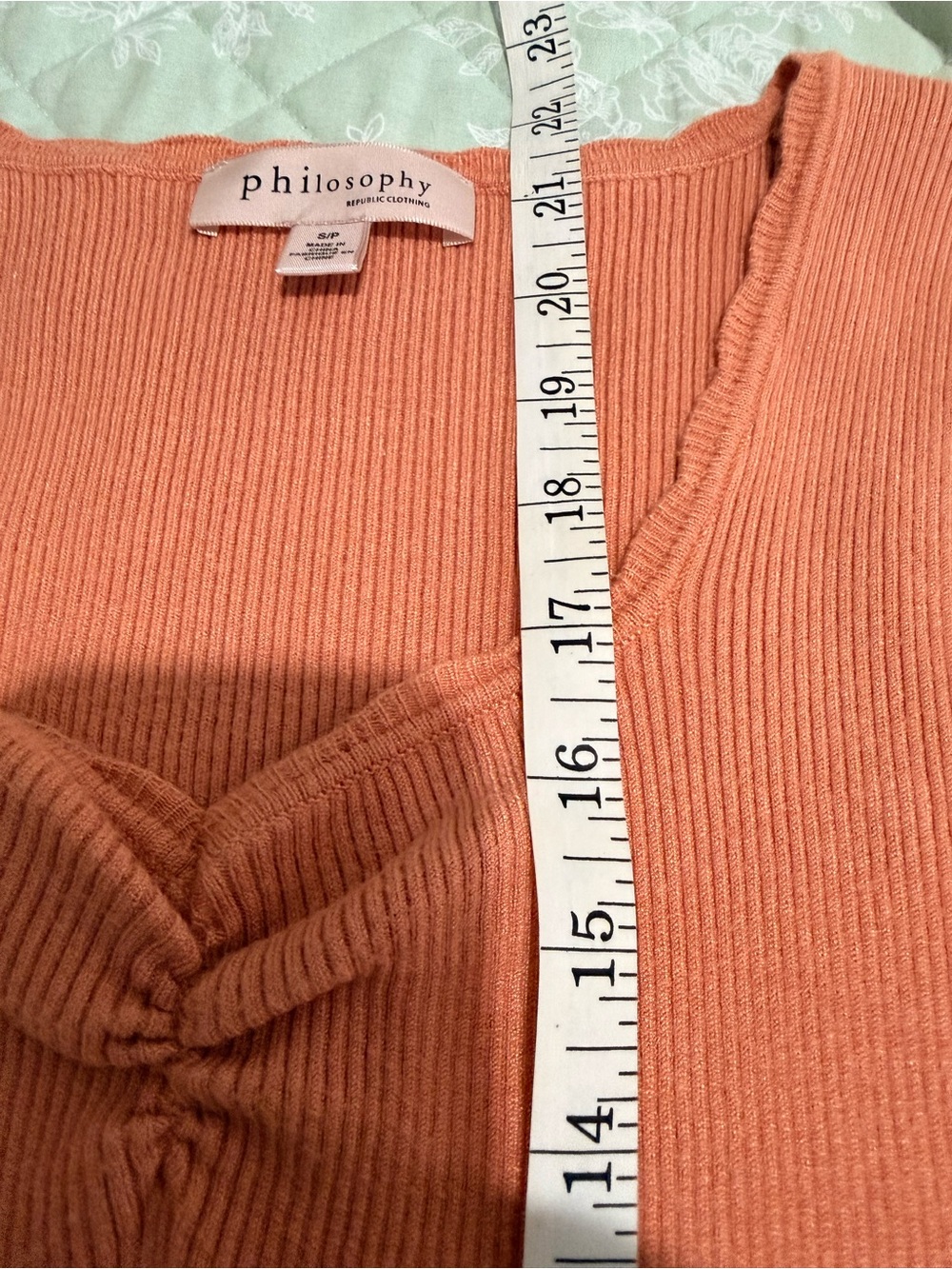 Philosophy Rust-Orange Ribbed Twist-Front Tank - Picture 3 of 6